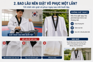 giặt võ phục Taekwondo đúng chuẩn